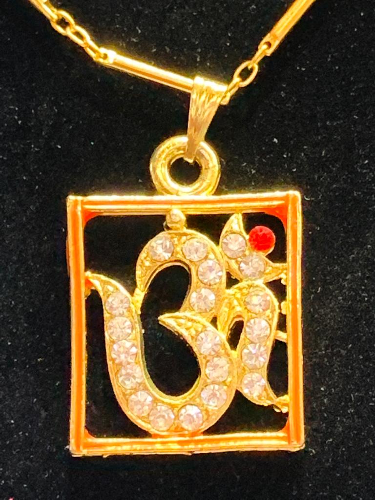 Gold Plated 'OM' Pendant Necklace NK 128