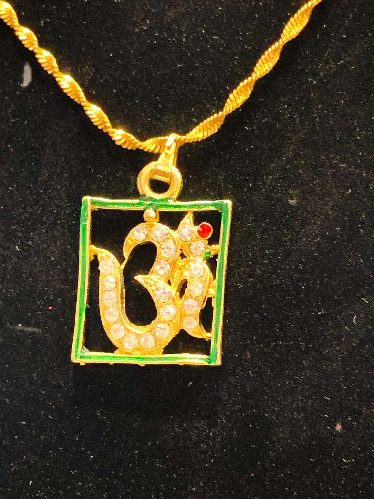 Gold Plated 'OM' Pendant Necklace NK 129
