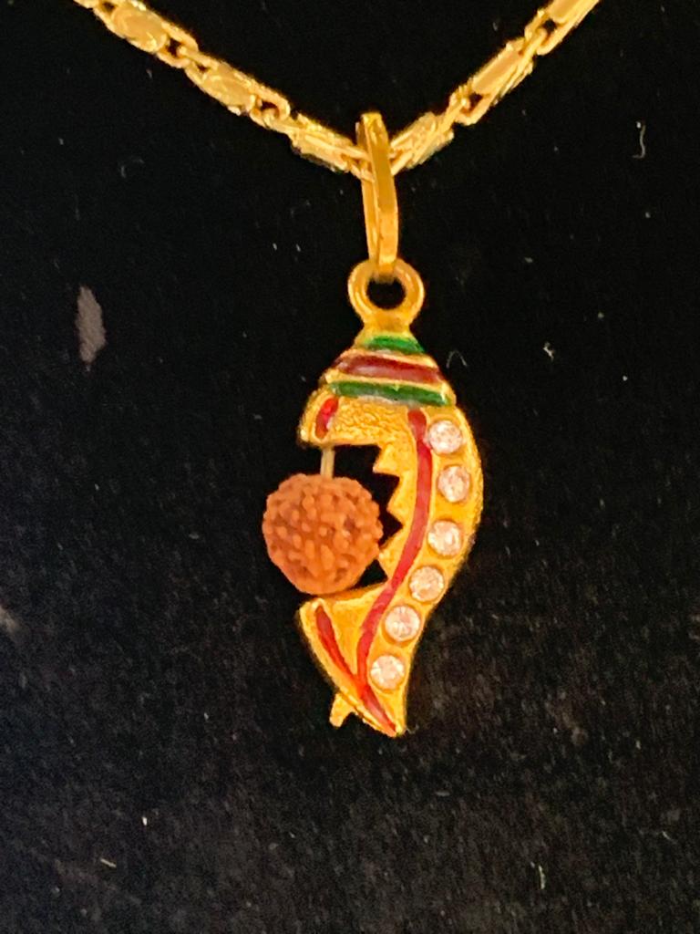 Gold Plated 'SHANKH' Pendant Necklace