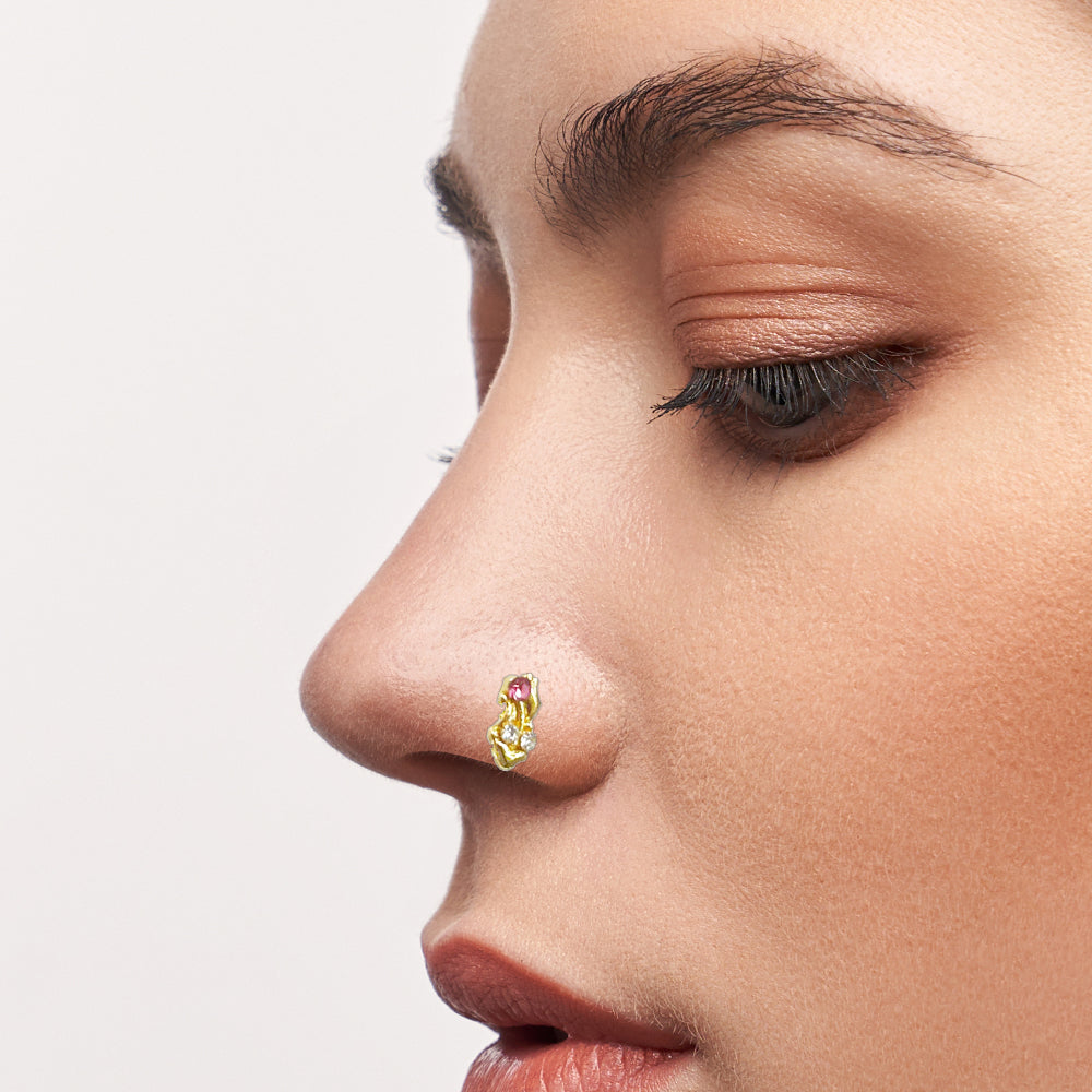 8MM Gold Plated Nose Ring NR 2031