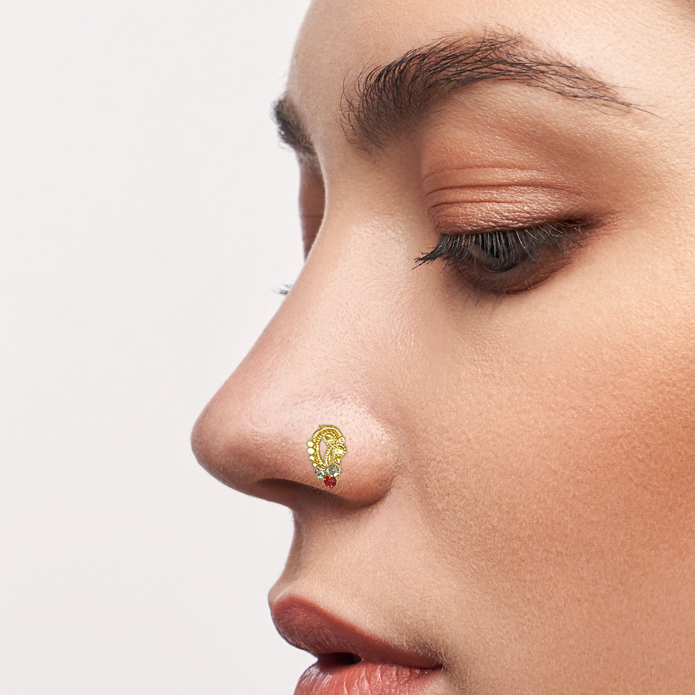 8MM Gold Plated Nose Ring NR 2033