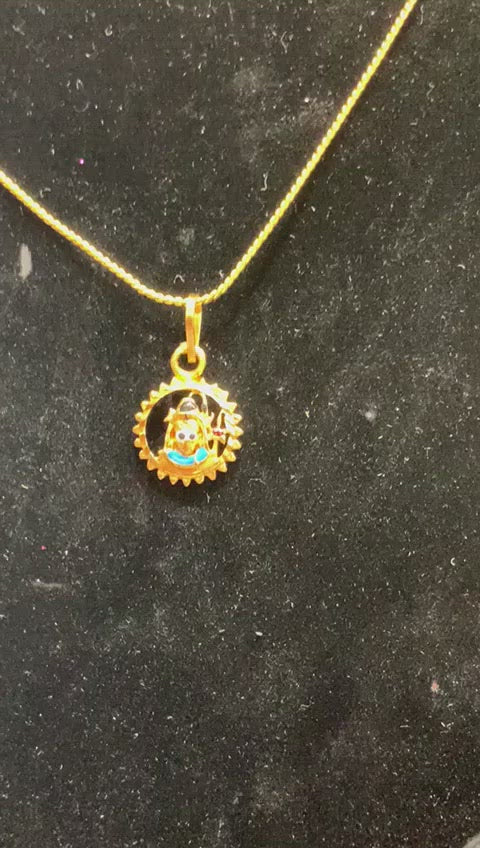 Gold Plated 'SHIV' Pendant Necklace