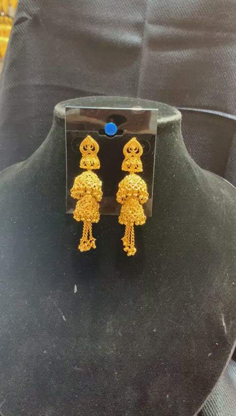 Gold Plated Long Earrings