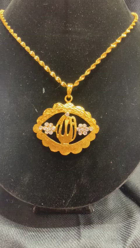 Gold Plated 'TRISHUL' Pendant Necklace