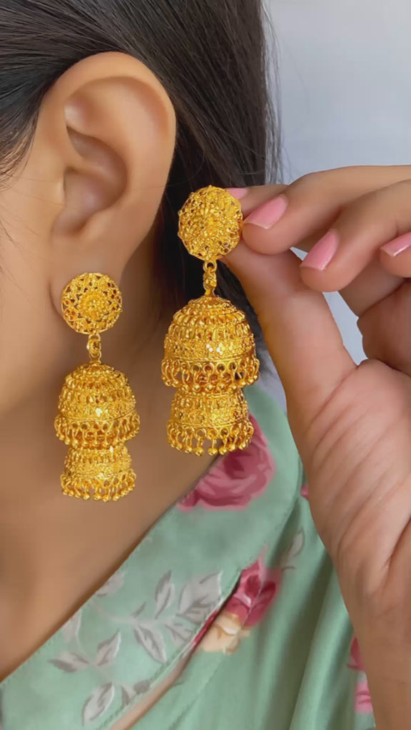 Gold Plated Jhumki Earrings