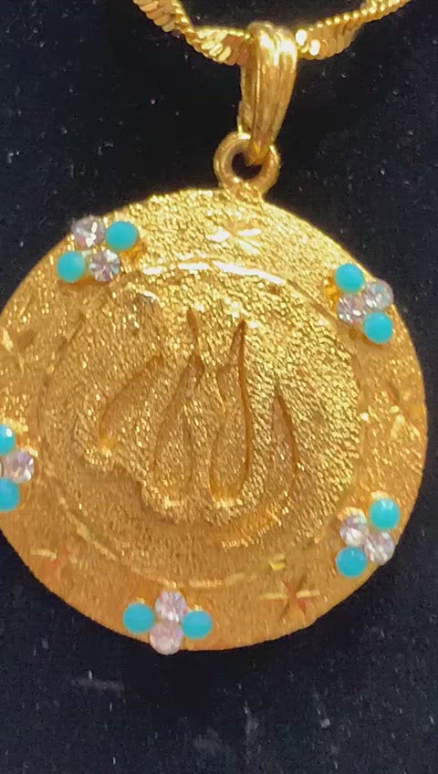 Gold Plated 'Trishul' Pendant Necklace